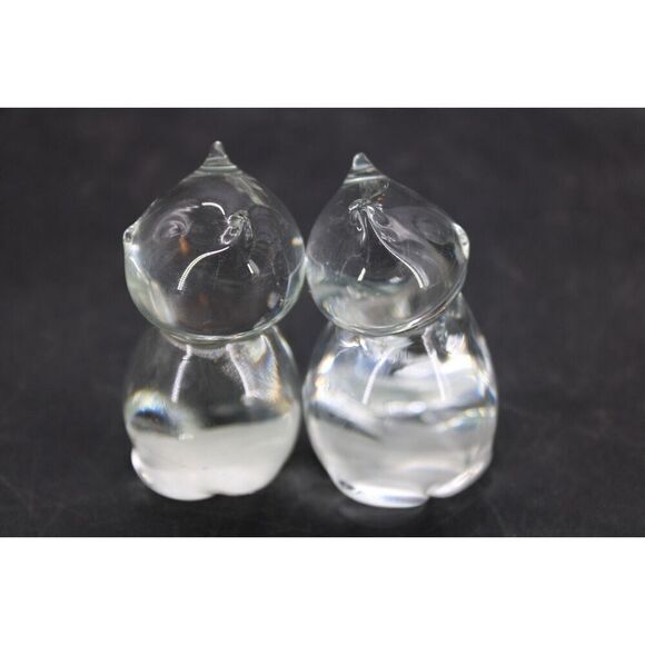 CAT FIGURINE ART GLASS 3" SET PAIR - Picture 5 of 7